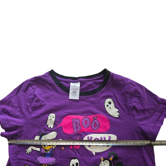 Disney Parks Daisy Minnie Halloween Boo to you Ringer Shirt SZ M Spooky Parade - Picture 6 of 6